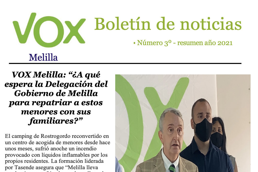 VOX Melilla lanza su último boletín de noticias con la actividad anual