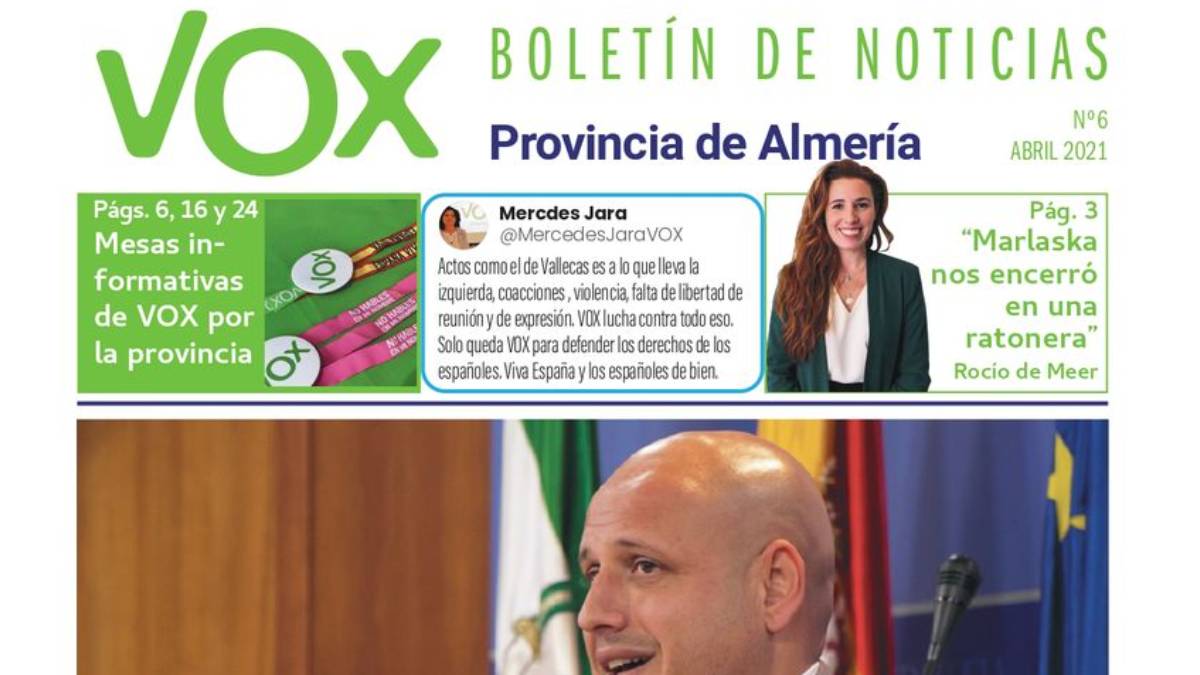 edición de abril del boletín de noticias de VOX Almería